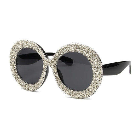 Vintage Rhinestones Oversized Sunglasses