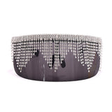 Big Frame Rhinestone Oversized Mask Sunglasses