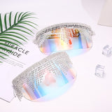 Big Frame Rhinestone Oversized Mask Sunglasses