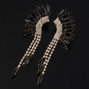 Crystal Rhinestone Tassel Fringe Earrings