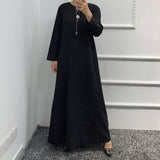 Modest Rhinestone Abaya Dress Set