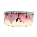 Big Frame Rhinestone Oversized Mask Sunglasses
