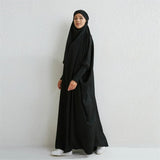 Hooded Smocking Sleeve One-piece Prayer Dress