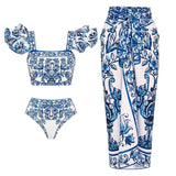 Assorted Ruffled Tummy Control One Piece Swimwear and Skirt