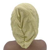 Glitter Full Body Pleated Turban Cap