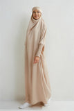 Hooded Smocking Sleeve One-piece Prayer Dress