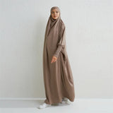 Hooded Smocking Sleeve One-piece Prayer Dress