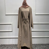 Modest Rhinestone Abaya Dress Set
