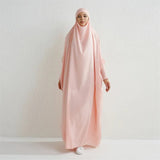 Hooded Smocking Sleeve One-piece Prayer Dress