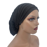 Glitter Full Body Pleated Turban Cap
