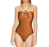 Beachy Drawstring Bodysuit With Long Skirt Swimwear