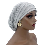 Glitter Full Body Pleated Turban Cap
