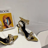 Pointed Toe Thin Ankle Strap High Heels
