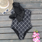 Flower One Piece Monokini Swimsuit With Cover Up