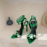 Pointed Toe Thin Ankle Strap High Heels