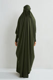 Hooded Smocking Sleeve One-piece Prayer Dress