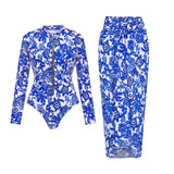 Assorted Ruffled Tummy Control One Piece Swimwear and Skirt