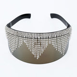 Big Frame Rhinestone Oversized Mirror Sunglasses UV400