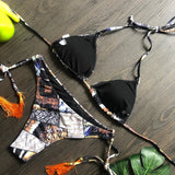 Sporty Stamp Push-Up Padded Swimsuit