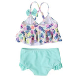 Mother And Daughter Floral Fashion Pattern Two-Piece Swimsuit