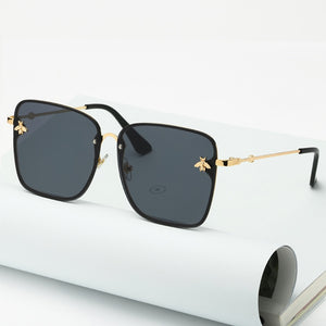 Gradient Oversize Rimless Square Bee Sunglasses UV400