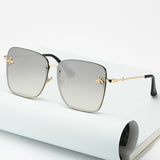 Gradient Oversize Rimless Square Bee Sunglasses UV400