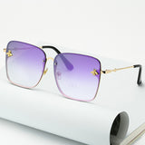 Gradient Oversize Rimless Square Bee Sunglasses UV400