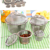 Spice Seasoning  Chained Lid Stainless Steel Mesh Strainer
