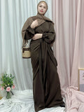 Satin Robe with Wrap Tie 2-piece Dress Set