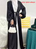 Modest Women Summer Puff Sleeve Abaya Robe
