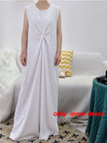 Modest Women Summer Puff Sleeve Abaya Robe