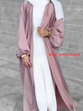 Modest Women Summer Puff Sleeve Abaya Robe