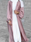 Modest Women Summer Puff Sleeve Abaya Robe