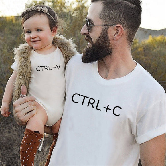 Ctrl+C and Ctrl+V Matching Dad T-shirt / Baby Bodysuit