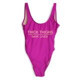 THICK THIGHS SAVE LIVES One Piece Plus Size Swimsuit