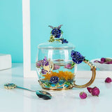 Beauty and Novelty Enamel Flower Tea Set