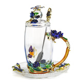 Beauty and Novelty Enamel Flower Tea Set