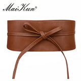 Bowknot Faux Leather Wrap Around Belt