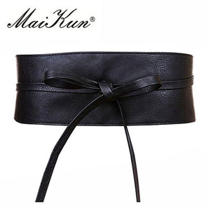 Bowknot Faux Leather Wrap Around Belt