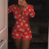 Long Sleeve Short Sleepwear Onesie Plus Size