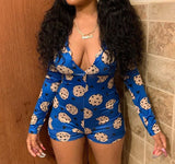 Long Sleeve Short Sleepwear Onesie Plus Size