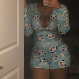 Long Sleeve Short Sleepwear Onesie Plus Size
