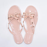 Jelly Rivet Big Bow Flip Flops