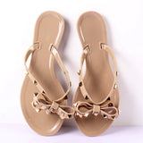 Jelly Rivet Big Bow Flip Flops