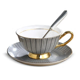 Europe Noble Bone China Coffee Cup Saucer Spoon Set