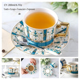 Europe Noble Bone China Coffee Cup Saucer Spoon Set