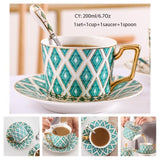 Europe Noble Bone China Coffee Cup Saucer Spoon Set