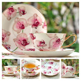 Europe Noble Bone China Coffee Cup Saucer Spoon Set