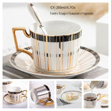 Europe Noble Bone China Coffee Cup Saucer Spoon Set
