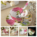 Europe Noble Bone China Coffee Cup Saucer Spoon Set